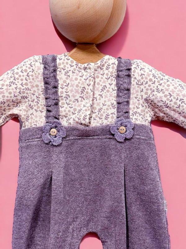 Kız Bebek Çiçek Desenli Tulum
