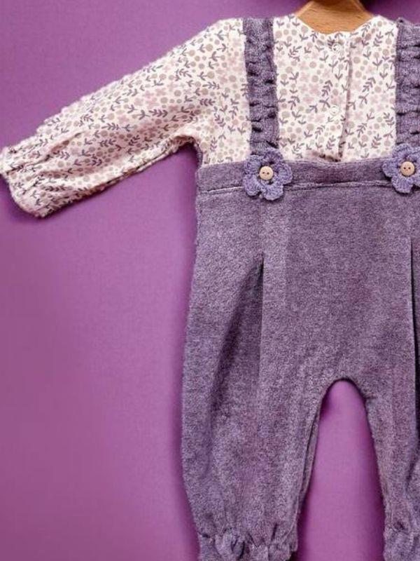 Kız Bebek Çiçek Desenli Tulum