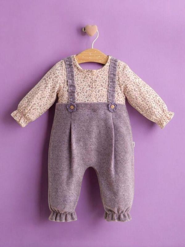 Kız Bebek Çiçek Desenli Tulum