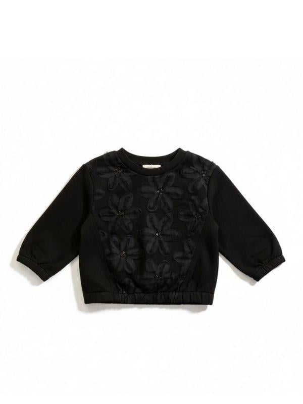 Kız Bebek Çiçek Nakışlı Sweatshirt