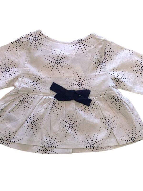 Kız Bebek Çocuk Düğmeli Desenli Gömlek