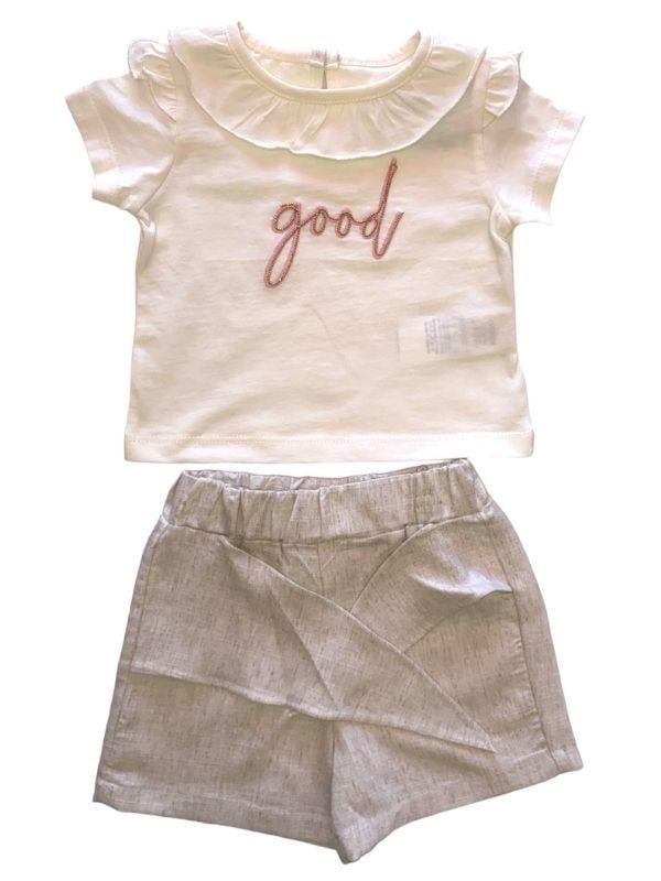 Kız bebek Çocuk Good Yazılı Şortlu Takım