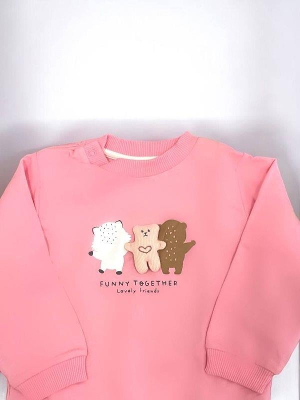 Kız Bebek Funny Together Ayıcık Baskılı Sweatshirt