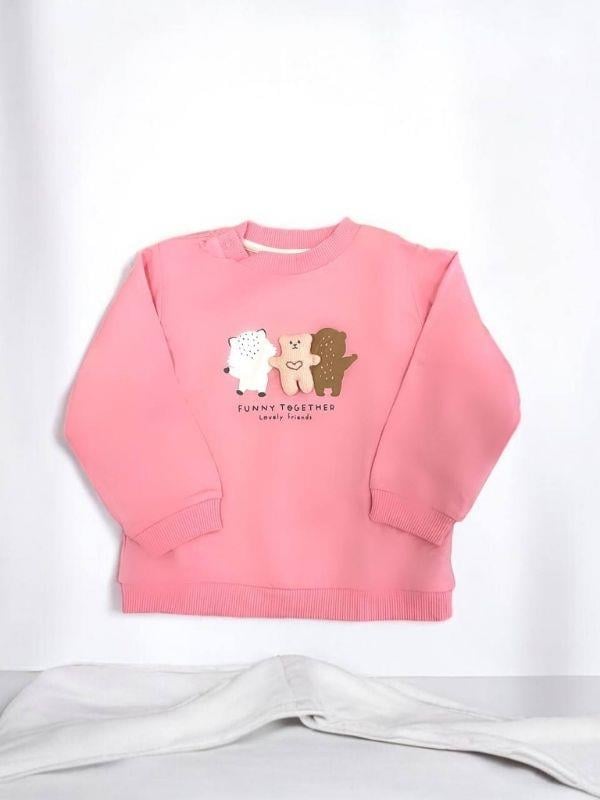 Kız Bebek Funny Together Ayıcık Baskılı Sweatshirt