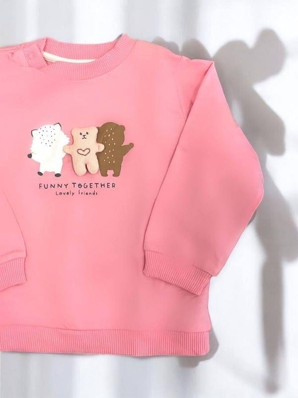 Kız Bebek Funny Together Ayıcık Baskılı Sweatshirt