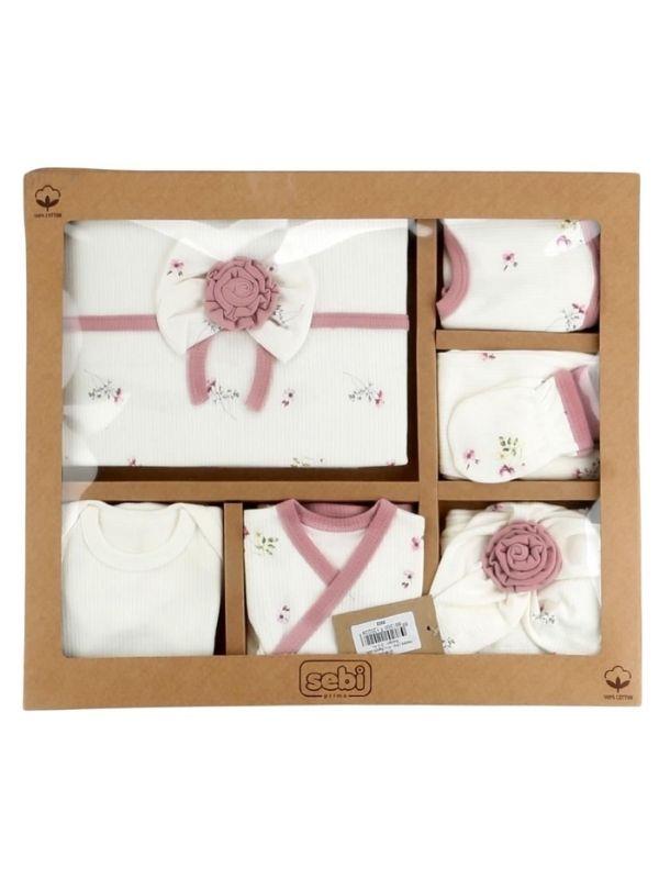 Kız Bebek Gül Desenli 10 lu Organik Hastane Çıkışı