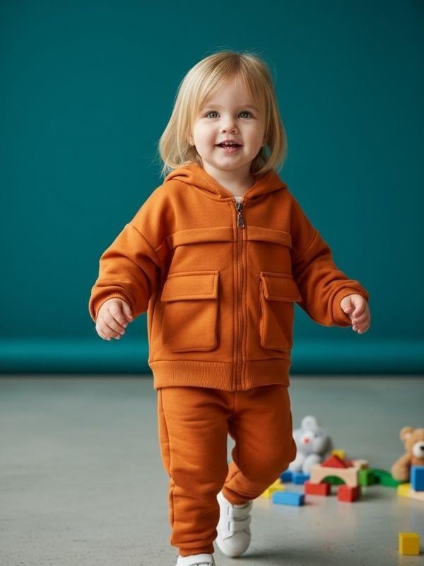 Kız Bebek Kapüşonlu Fermuarlı Fulya Hırka