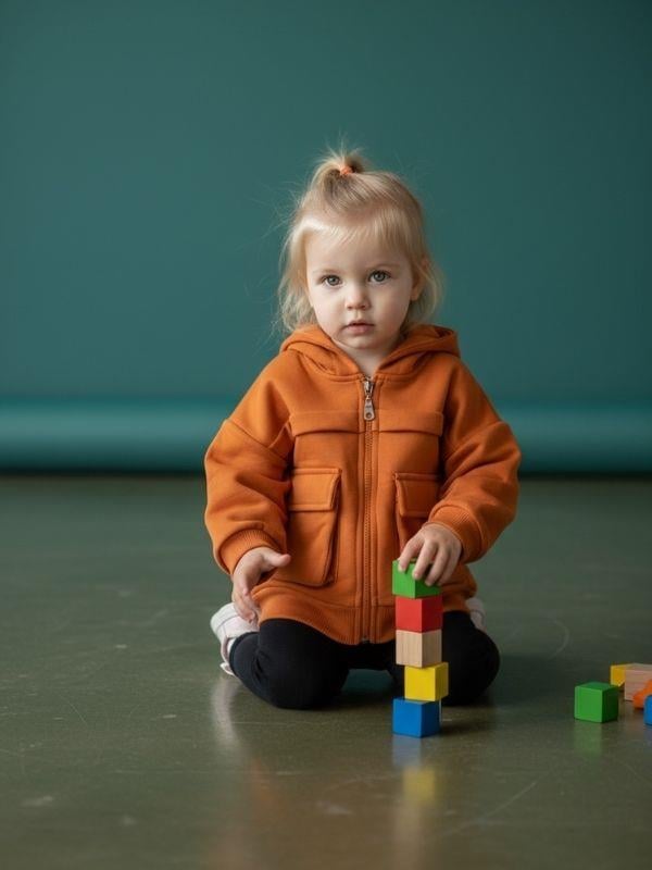 Kız Bebek Kapüşonlu Fermuarlı Fulya Hırka