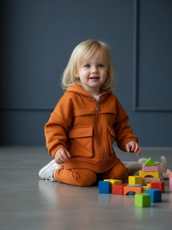 Kız Bebek Kapüşonlu Fermuarlı Fulya Hırka