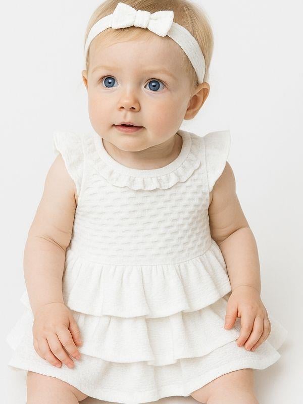 Kız Bebek Kat Kat Bandanalı Elbise