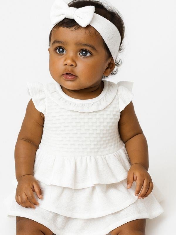 Kız Bebek Kat Kat Bandanalı Elbise