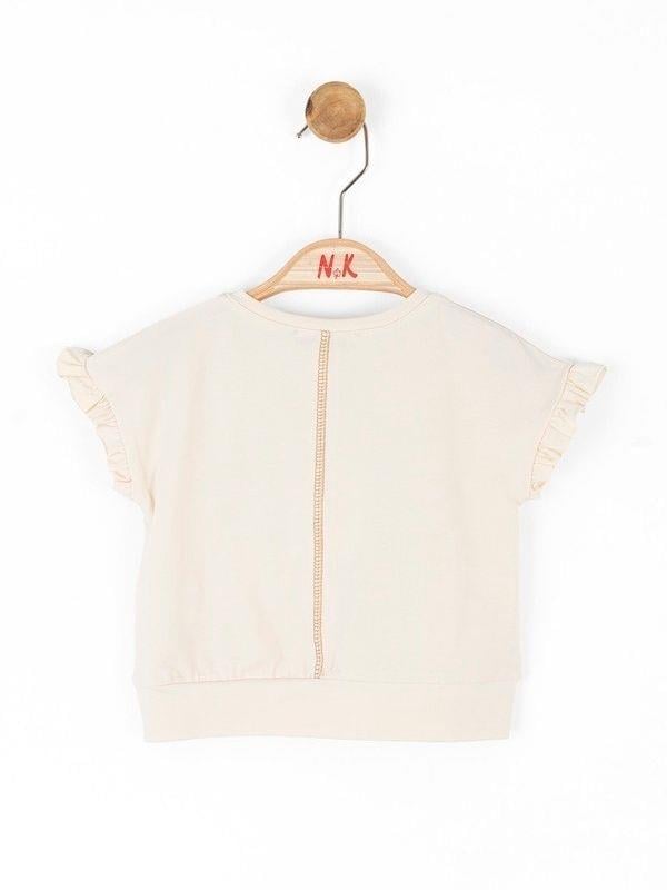 Kız Bebek Kolları Fırfırlı T-shirt