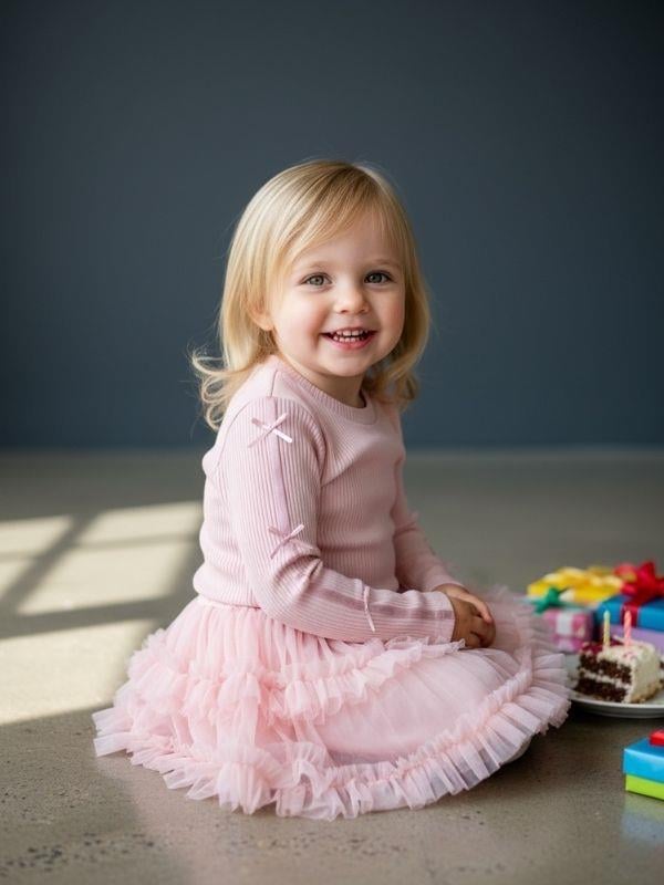 Kız Bebek Kolları Fiyonk Desenli Kaşkorse Bluz