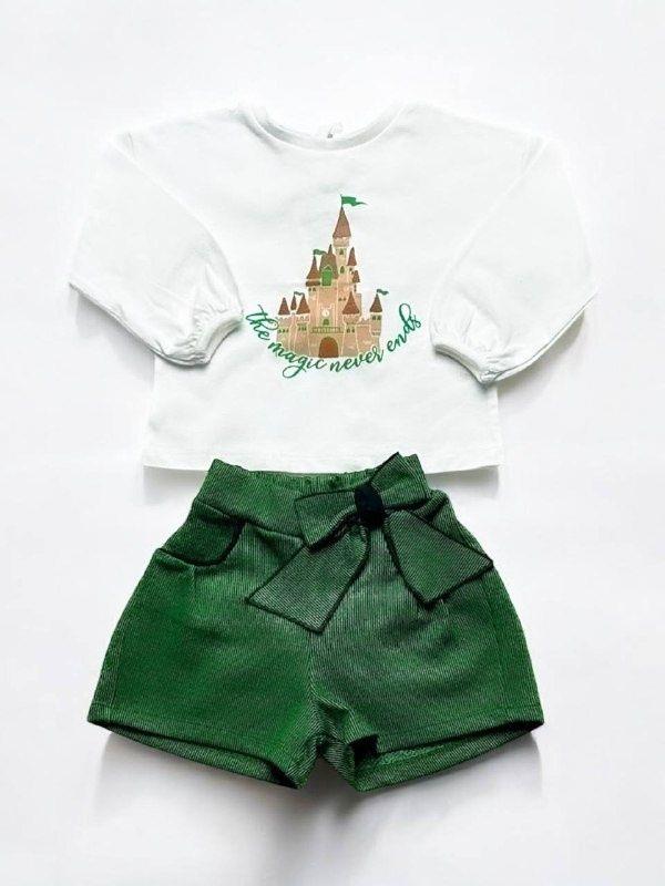 Kız Bebek Magic Never Yazılı Şortlu Takım