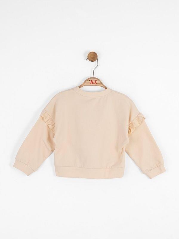 Kız Bebek Mevsimlik Pamuklu Baykuş Baskılı Sweatshirt