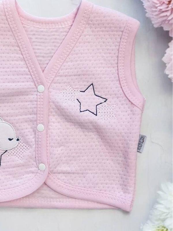 Kız Bebek Mevsimlik Yıldız İşlemeli Yelek