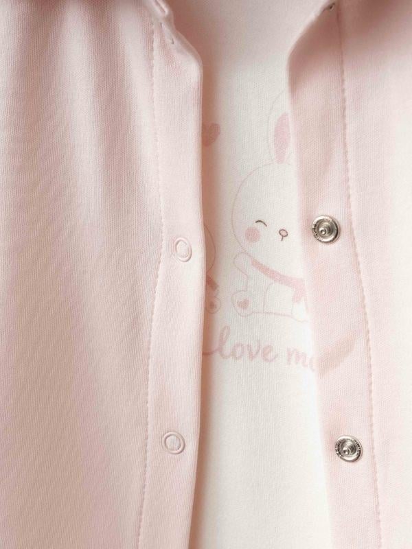 Kız Bebek Organik Pamuklu 3’lü Kapüşonlu Eşofman Takımı