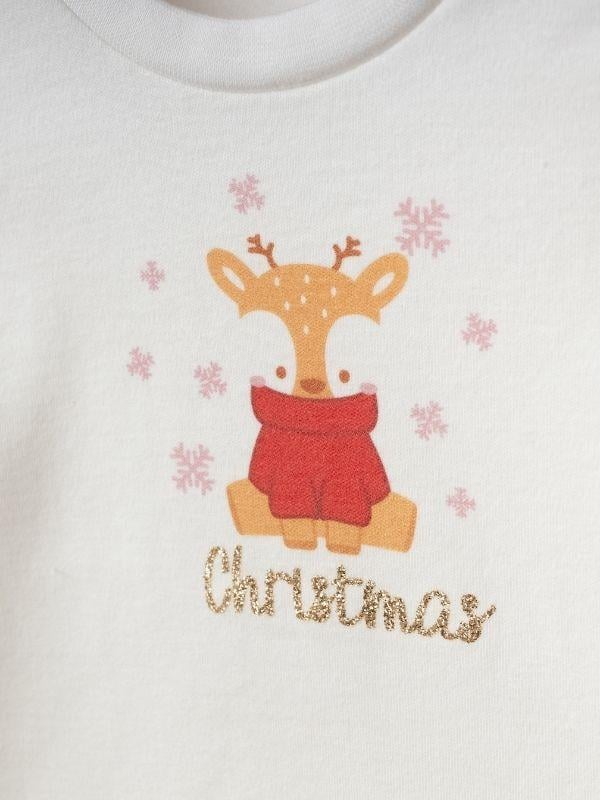 Kız Bebek Organik Yılbaşı Temalı Etekli Takım