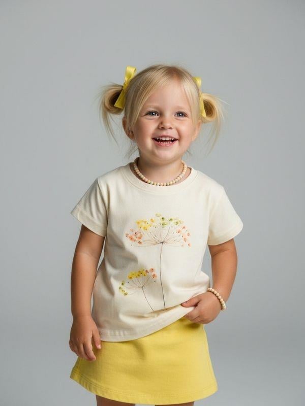 Kız Bebek Pamuklu Çiçek Desenli T-shirt