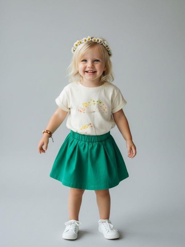 Kız Bebek Pamuklu Çiçek Desenli T-shirt