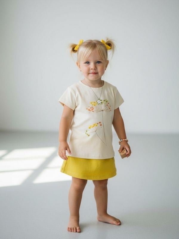 Kız Bebek Pamuklu Çiçek Desenli T-shirt