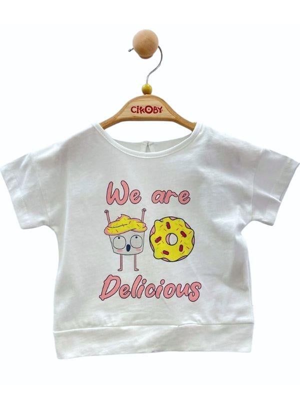 Kız Bebek Pamuklu Donat  Baskılı T-shirt