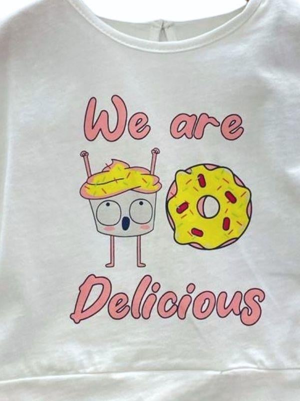 Kız Bebek Pamuklu Donat  Baskılı T-shirt