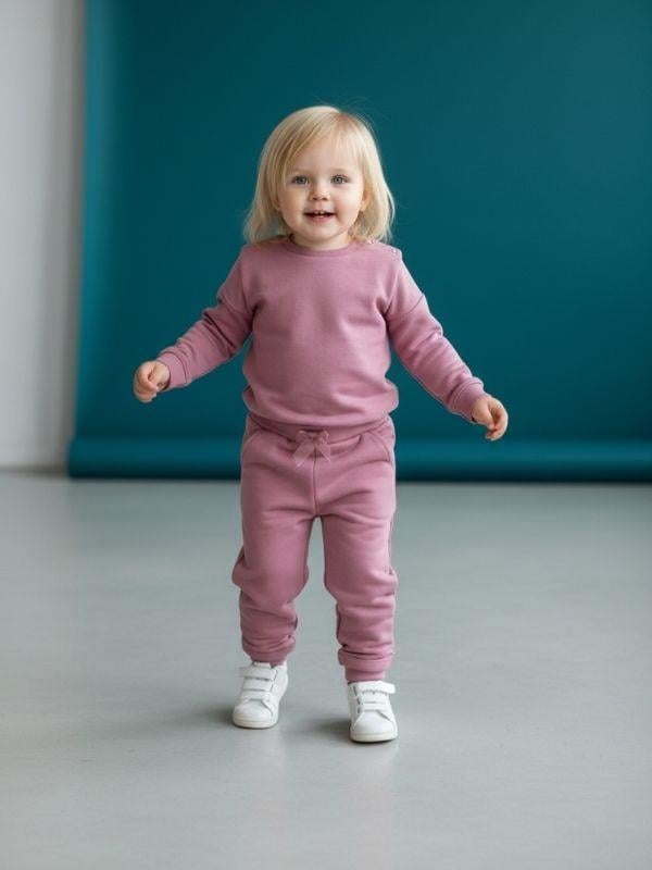 Kız Bebek Pamuklu Fiyonk Detaylı Duble Paça Pantolon