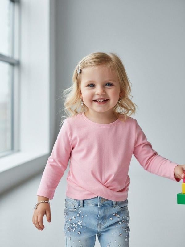 Kız Bebek Pamuklu İnce Uzun Kollu Bluz