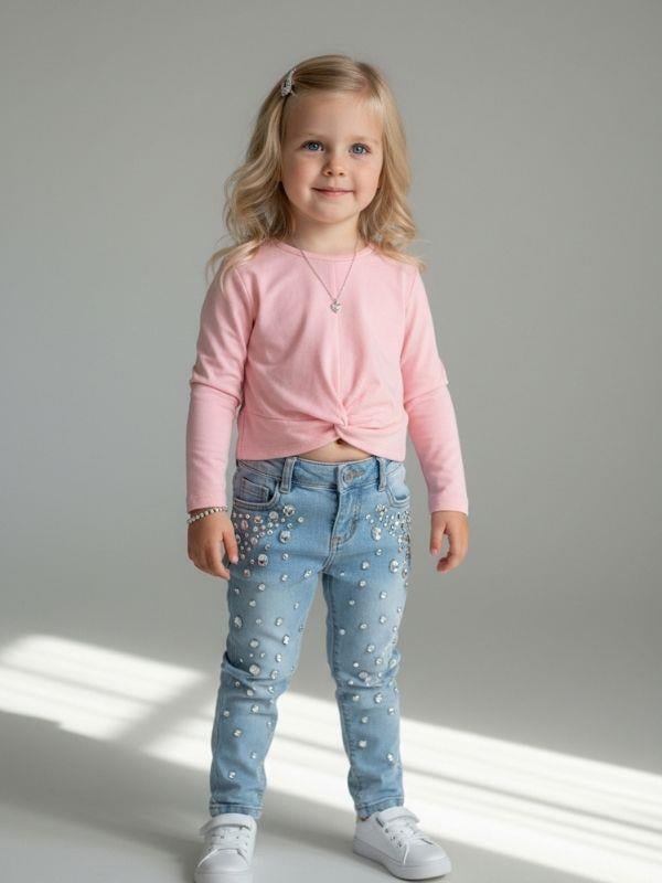 Kız Bebek Pamuklu İnce Uzun Kollu Bluz