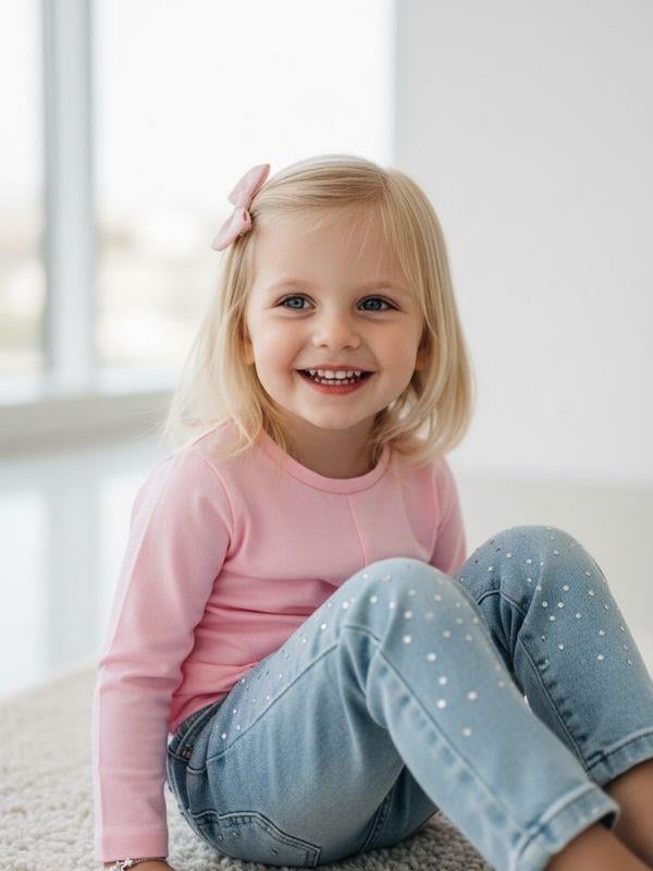 Kız Bebek Pamuklu İnce Uzun Kollu Bluz