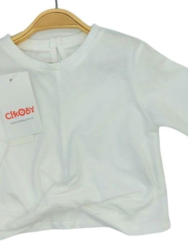 Kız Bebek Pamuklu İnce Uzun Kollu Crop Bluz