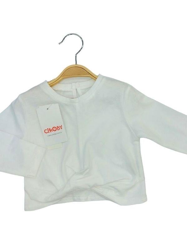 Kız Bebek Pamuklu İnce Uzun Kollu Crop Bluz