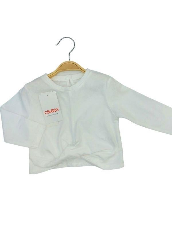 Kız Bebek Pamuklu İnce Uzun Kollu Crop Bluz