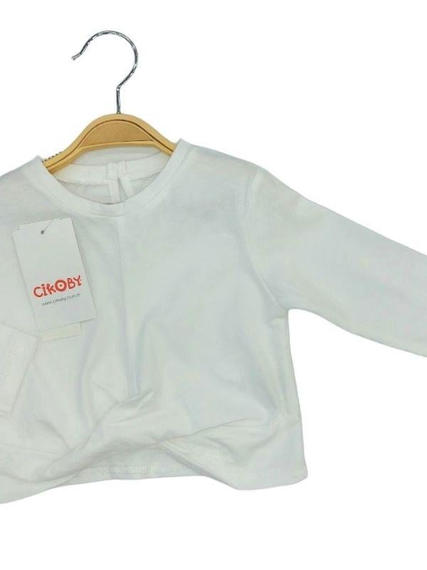 Kız Bebek Pamuklu İnce Uzun Kollu Crop Bluz