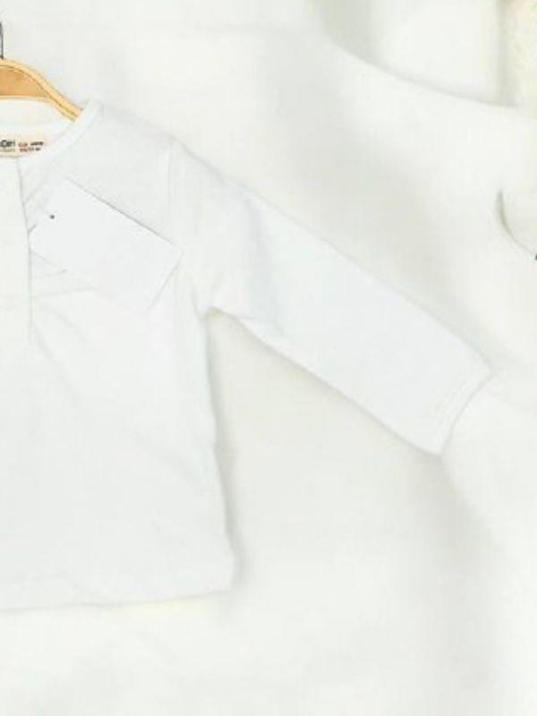 Kız Bebek Pamuklu İnce Uzun Kollu Kalp Desenli Bluz