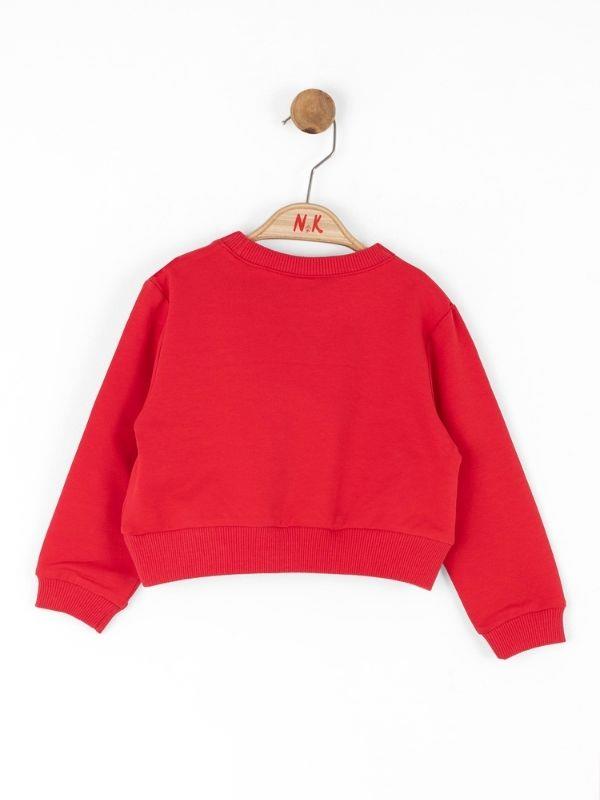 Kız Bebek Pamuklu Leopar Cep Detaylı Sweatshirt