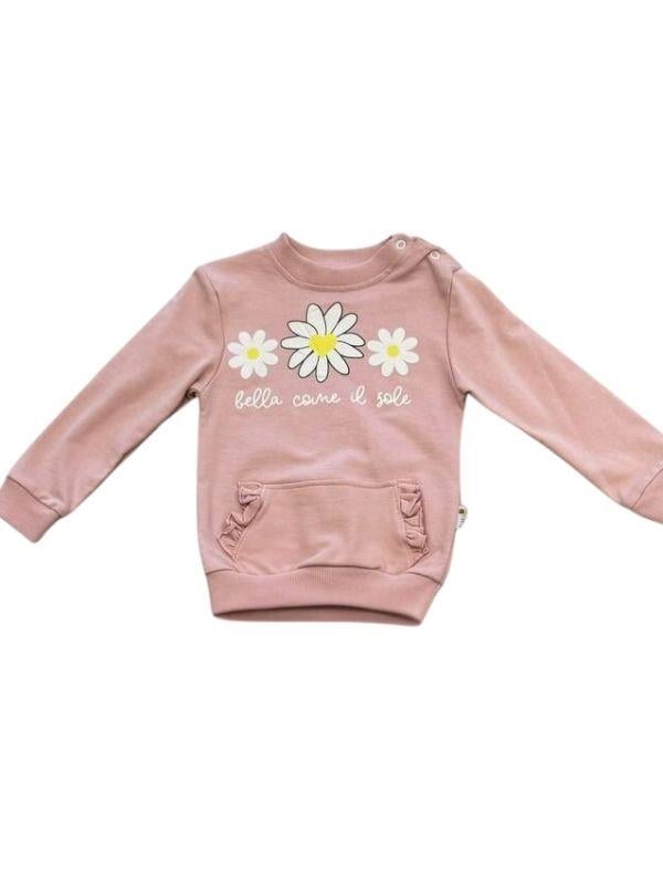 Kız Bebek Papatya Desenli Pamuklu Eşofman Takım