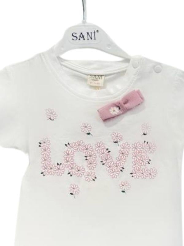 Kız Bebek Papatya Desenli Pantolonlu Takım