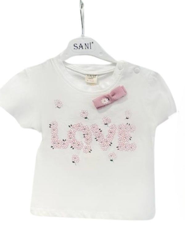 Kız Bebek Papatya Desenli Pantolonlu Takım