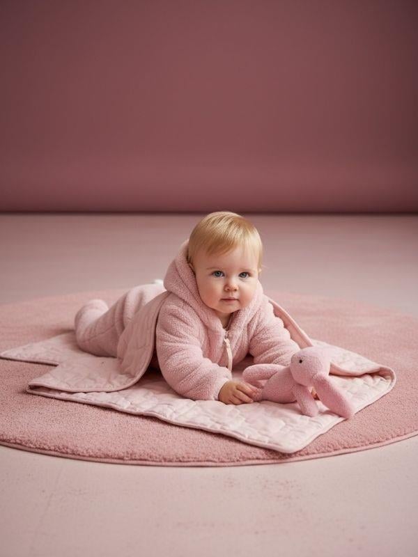 Kız Bebek Peluş Kapüşonu Kulak Detaylı Tulum