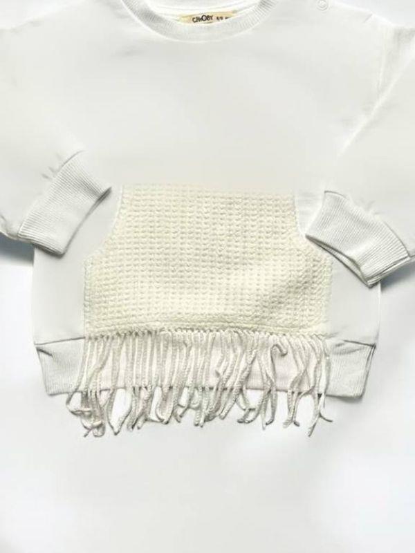 Kız Bebek Püskül Detaylı Sweatshirt