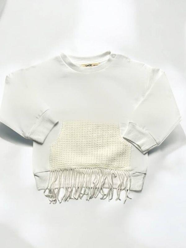 Kız Bebek Püskül Detaylı Sweatshirt