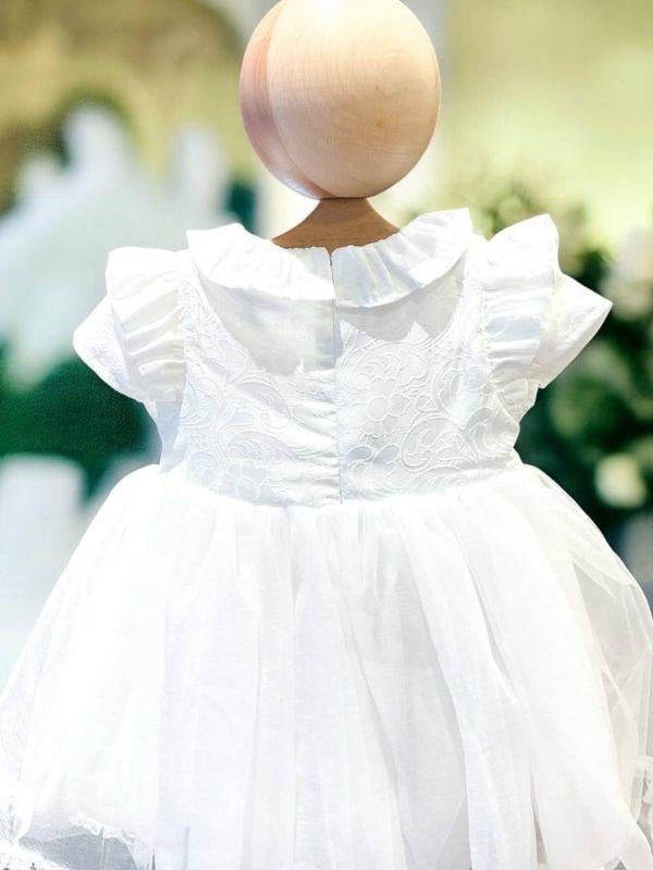 Kız Bebek Şapka Detaylı Çiçekli Abiye Elbise