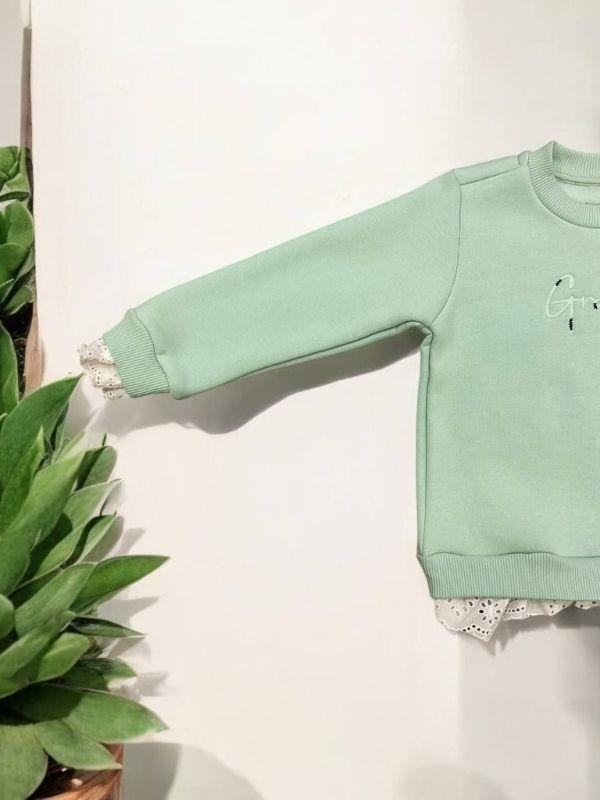 Kız Bebek Şardonlu Grand Yazılı Sweatshirt