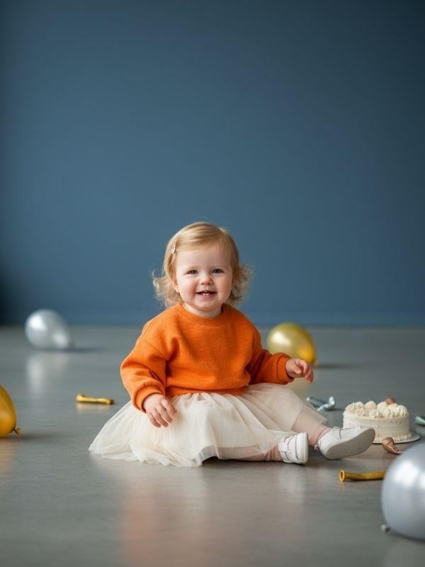 Kız Bebek Simli Yumuşak Dokulu Kazak Elbise