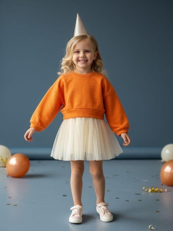 Kız Bebek Simli Yumuşak Dokulu Kazak Elbise