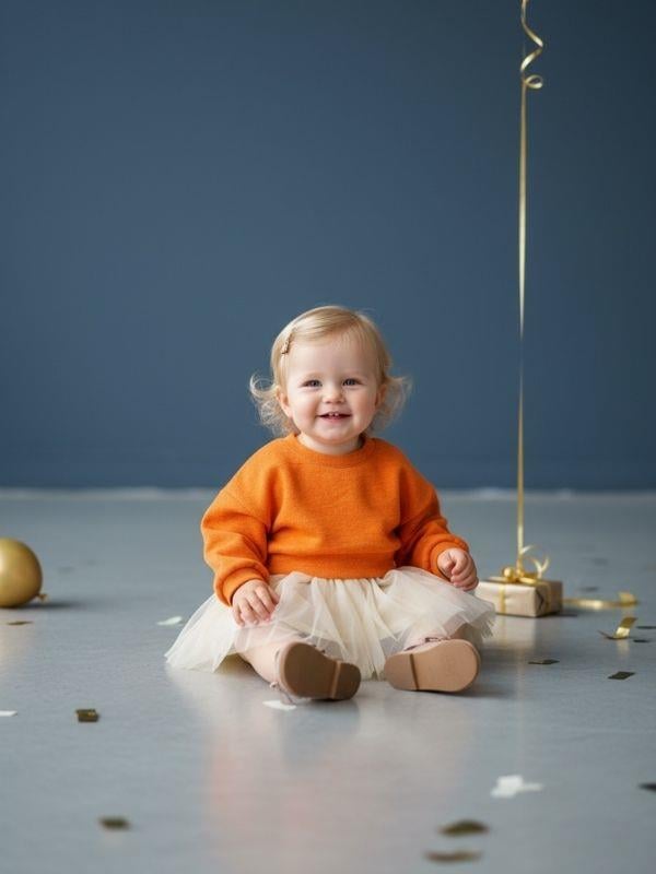 Kız Bebek Simli Yumuşak Dokulu Kazak Elbise