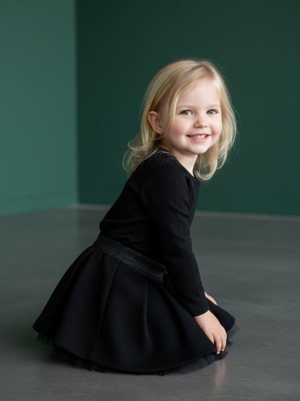 Kız Bebek Siyah Dokuma Tütü Etek