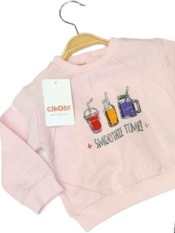 Kız Bebek Smoothie Sweat Pitikare Pantolonlu Takım